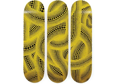 RARE Yayoi Kusama Yellow Trees Triptychon Skateboard Set - MoMA Edition - NEW