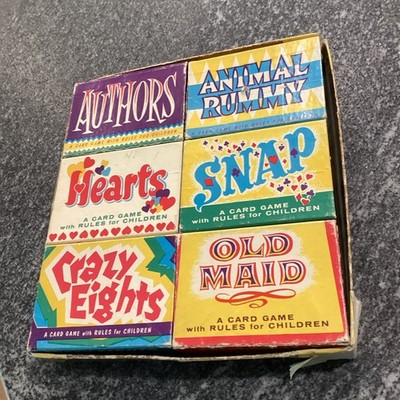 Vintage Whitman Treasure Kit of Children's Card Games #4705-89 Set of 6 Made USA