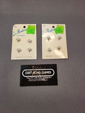 Vintage Le Bouton Buttons White 8 Pcs NOS Card 9 mm