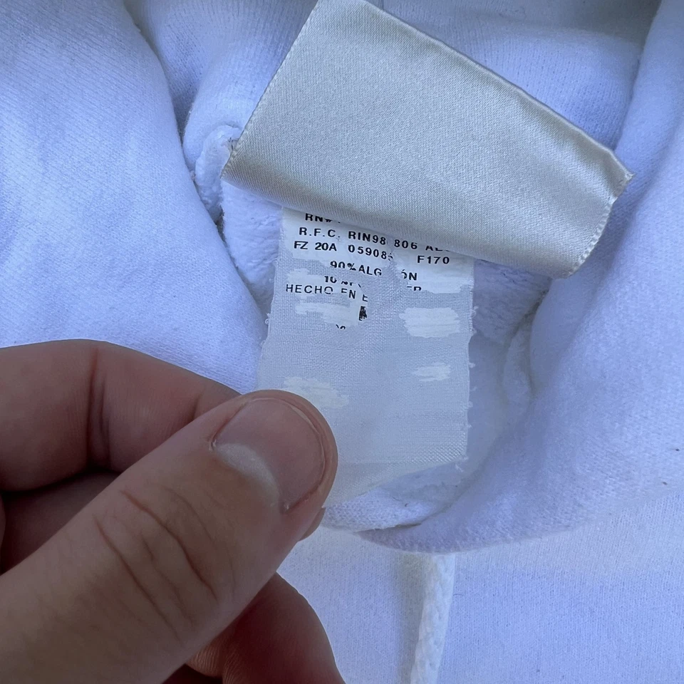 VTG Hanes Ultimate Blank Hoodie Men Medium White Boxy Blank Skater Essential Y2K - Image 3 of 4