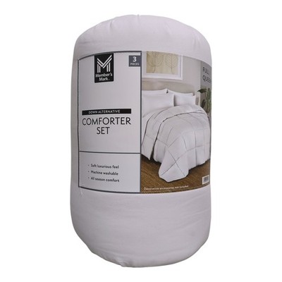 Member's Mark Down Alternative 3pc Comforter Set, Full/Queen (White)