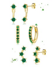 Gold Green St Patricks Day Earrings for Women, Saint Patricks Jewelry Accesso...