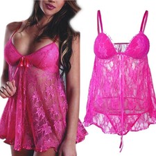 CLEARANCE-Women-Sexy-Lingerie-Lace-Dress-Underwear-Babydoll-Sleepwear-G-string