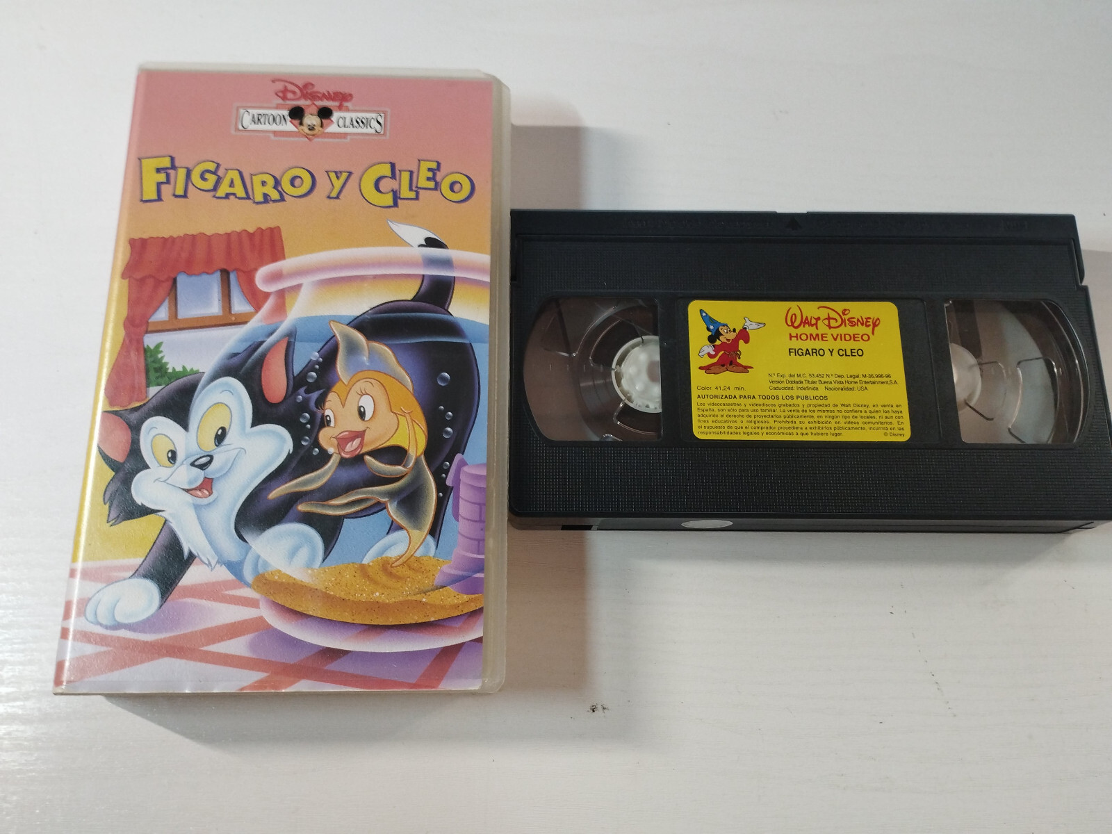 Figaro Y Cleo WALT DISNEY Cartoon Classics 1996 - VHS Tape Español ESP