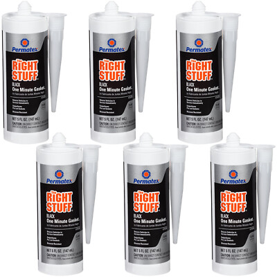 Permatex The Right Stuff One Minute Black Gasket Maker Set 30oz (6x5oz) Pack 6