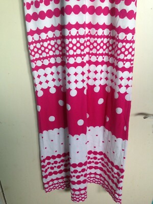 Ladies Nanso Pink White Polka Dot Short Sleeved Maxi Dress Size XS