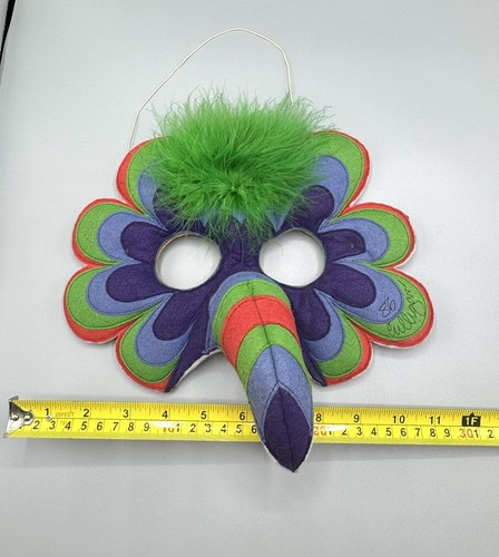 Vintage Mask Hysteria by Maureen Culligan felt carnival festival masquerade bird - Picture 8 of 9