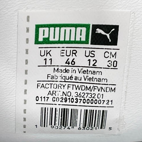 Puma x Dp Match Strap Herren Größe 12 Sneaker Schuhe weiß hauchdünnes Leder RAR - Bild 10 von 10