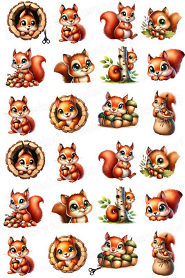 Eichhörnchen Muffinaufleger Party essbar Deko Geschenk Geburtstag Tortenbild neu