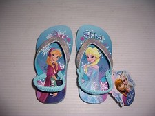 DISNEY FROZEN ANNA ELSA TODDLER GIRL'S BLUE FLIP FLOPS SANDALS VARIOUS SIZES NEW