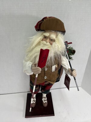 Santa Claus Going Golfing Figure With Golf Bag Treasured Santas 17'' Christmas