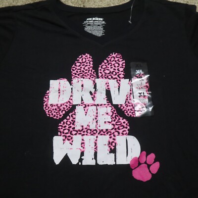 *NEW* Joe Boxer ''Drive Me Wild'' Dog Paw T-Shirt Short Sleeve Women's XL *NEW*