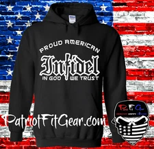 Hoodie,Proud American Infidel,In God We Trust,Molon Labe,DTOM,Custom Sweatshirt