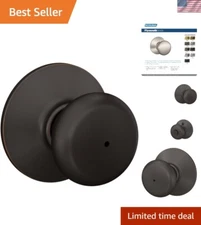 Metal Door Knob Aged Bronze Privacy Lock Easy Install Sturdy Bed Bath