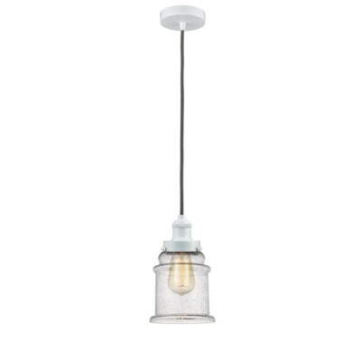 Innovations Edison Canton Mini Pendant, WH Seedy/Bell/Gray - 100W-10GY-1H-W-G184