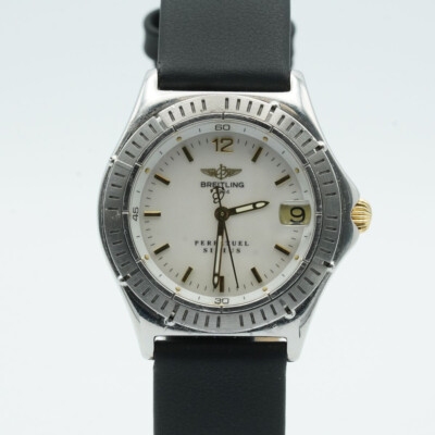 BREITLNG SIRIUS DAMEN UHR STAHL/GOLD B62021 QUARZ BR384 VINTAGE MOP 2