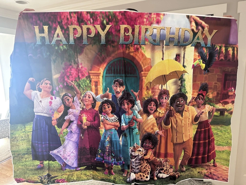 NEW Disney Encanto Happy Birthday Canvas 6’10” X 5 Ft Backdrop Bruno Mirabelle - Image 3 of 4