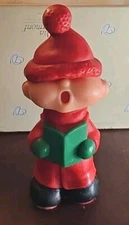 Vintage 1980s Wizard Wax Air Freshener Boy Caroler Figure 5 1/2" Tall