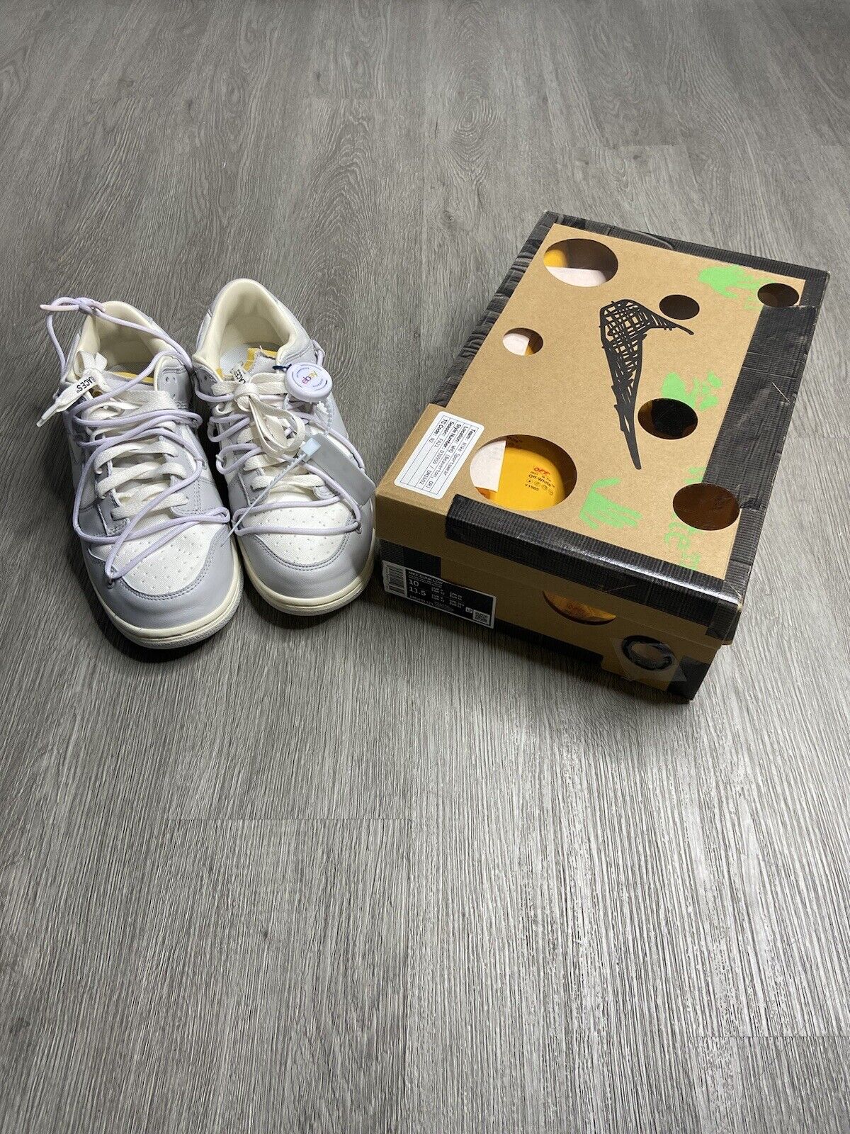 Size+10+-++Nike+Dunk+Low+x+Off-White+Lot+49+of+50+Sail%2FNeutral+