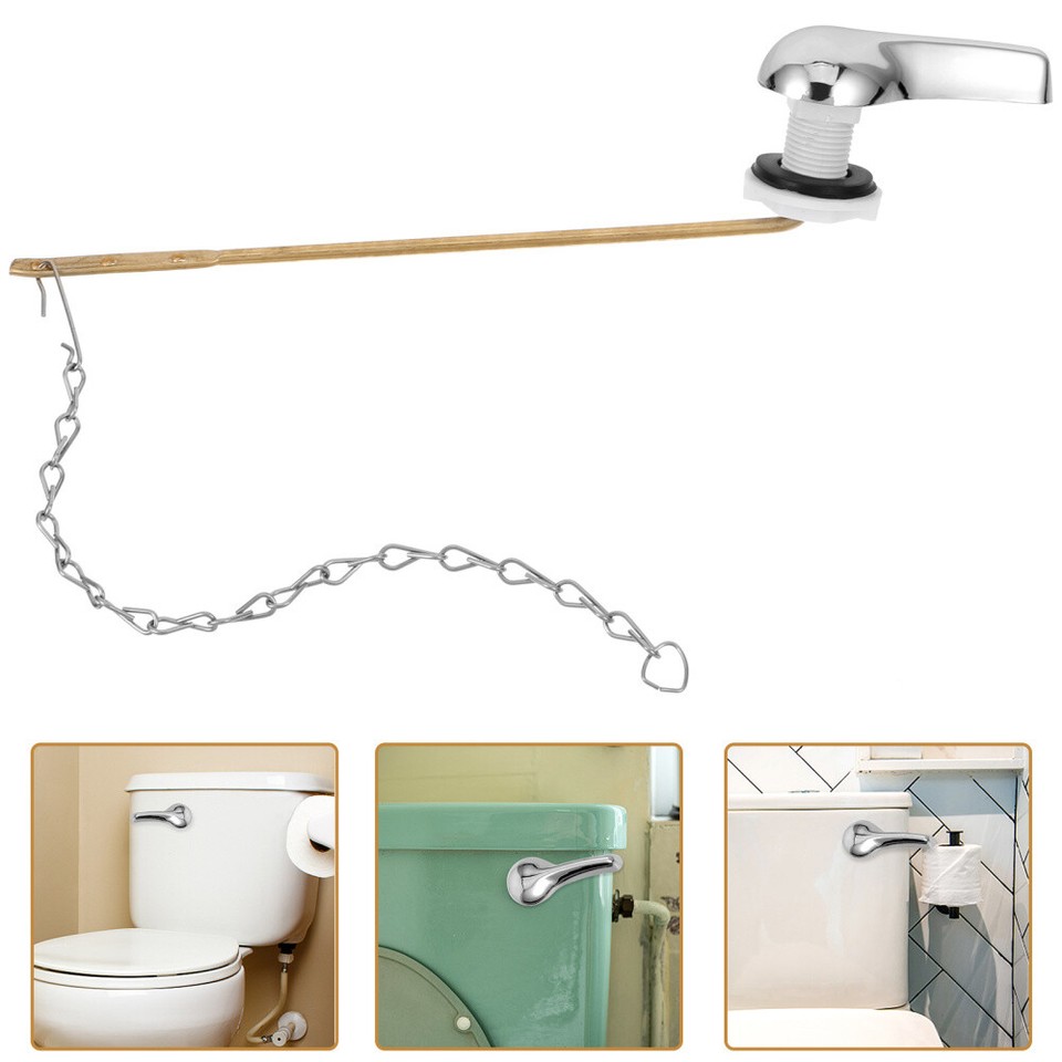 1 Set Toilet Flush Handle Toilet Tank Flush Lever Replacement Flapper