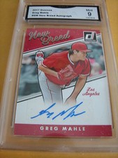 GREG MAHLE ANGELS 2017 DONRUSS NEW BREED AUTO 1968 TOPPS # GM GRADED 9 L@@@K