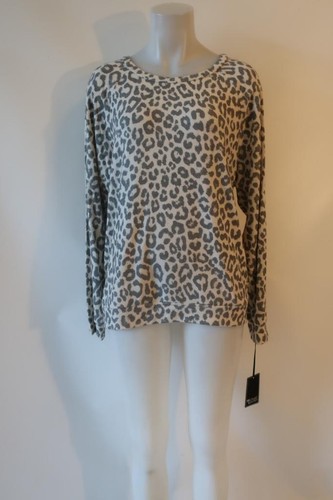 NWT Womens Michael Lauren Percy Beige, Gray Print Sweater L*