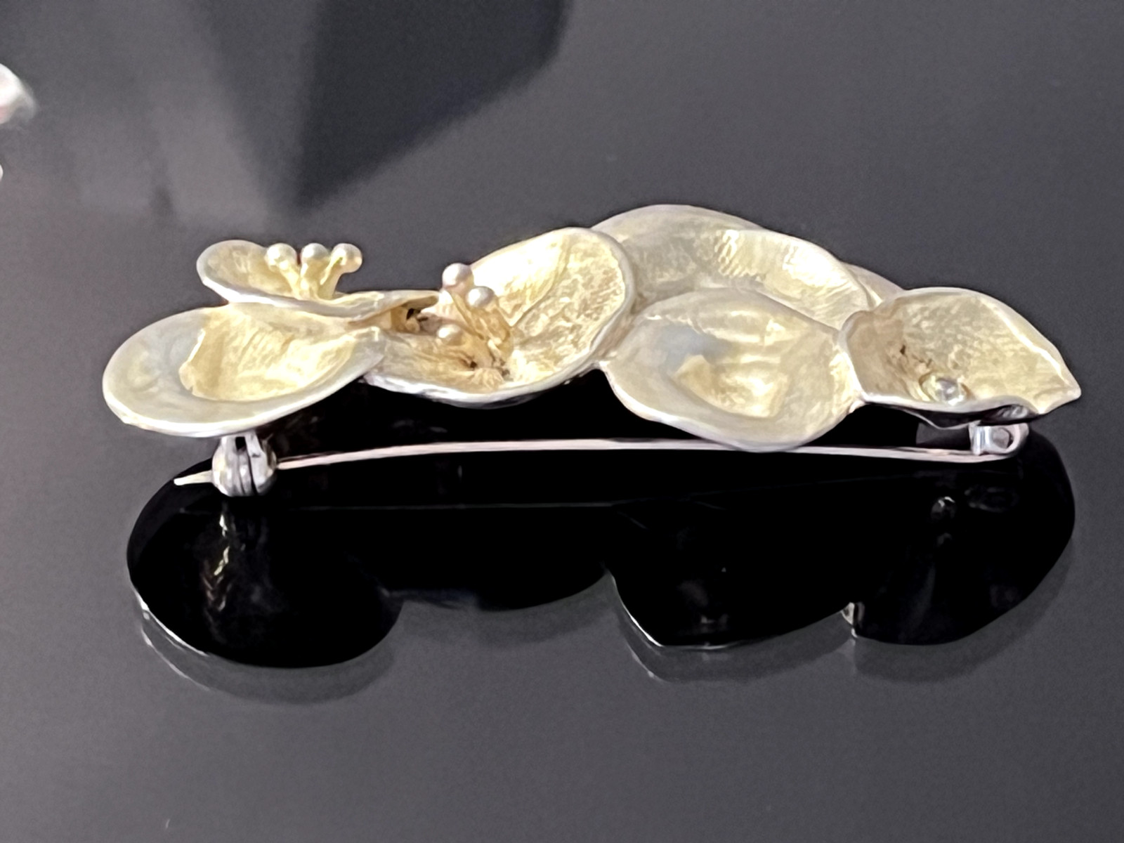 SOLID CAST MODERNIST 925 STERLING SILVER LILY PAD… - image 11