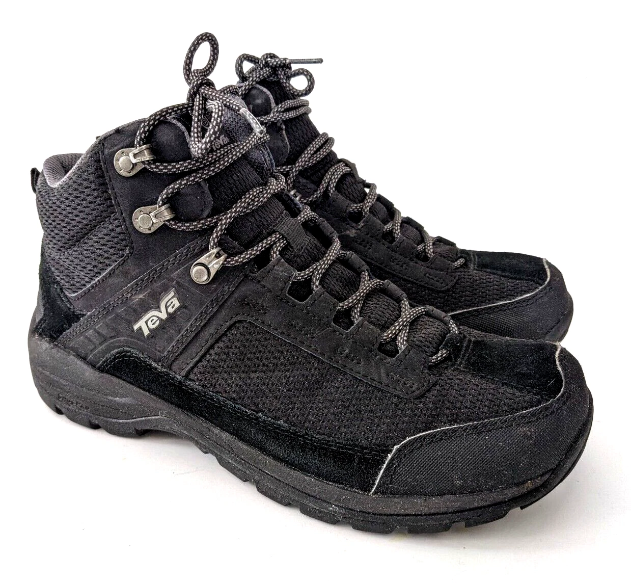 Teva Mens 8.5 Hiking Boots Gannett Mid Black Suede Waterproof Ankle 41.5 1003031