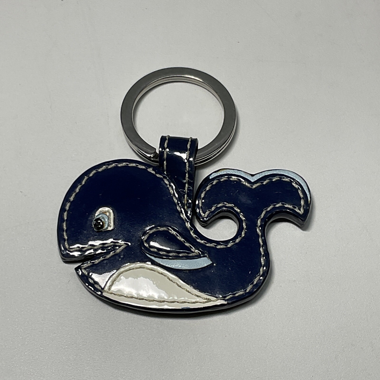 Coach Navy Blue Patent Leather Whale Key Fob Keychain… Gem