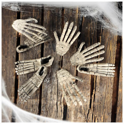 8-teiliges Knochenset - Halloween Deko - Hände und Füße aus Kunststoff