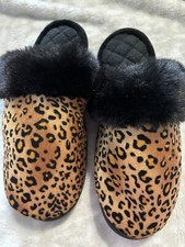 New Totes Toasties Women's Memory Foam Slippers Cheetah Size Large 8-9