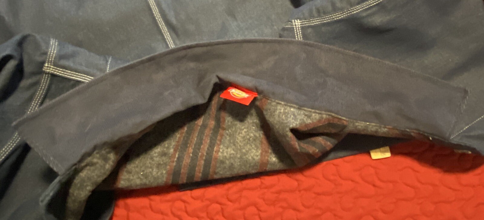 Dickies Blanket Lined Denim Jacket Work Barn Coat 2XL Logo eBay