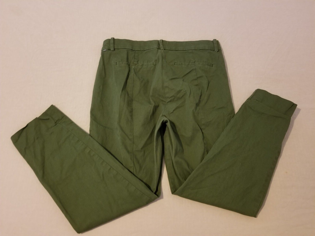 Womens J. Crew Khaki Dress Pants 6P Petite Green Cotton Chino Slack Trouser