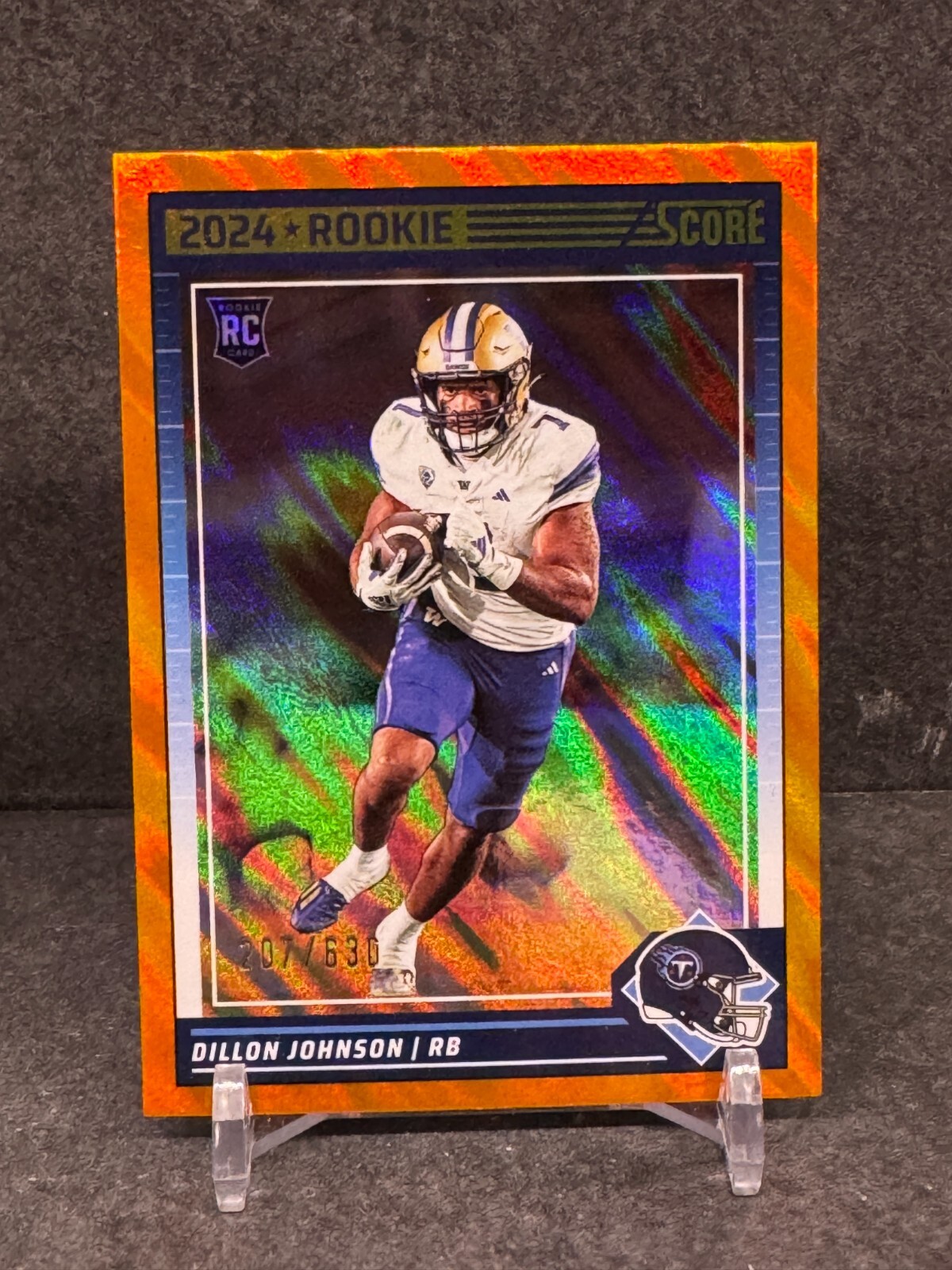 Dillon Johnson 2024 Panini Score Lava SP Rookie Titans /630