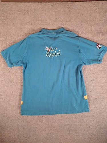 Polo Orvis taglia L blu pesca con cotone arancione manica corta ricamo germano - Foto 2 di 11