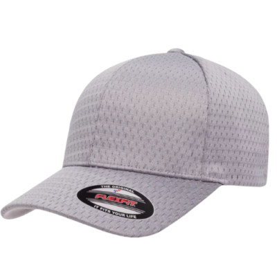 Big Size 4XL Silver Pro-Mesh FlexFit  Baseball Cap  BIGHEADCAPS