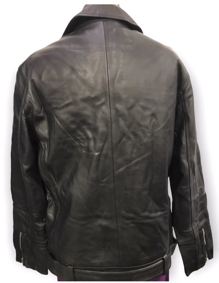 Chaqueta motera Topman de cuero real en negro-nueva con etiquetas talla mediana Foto 2 de 4