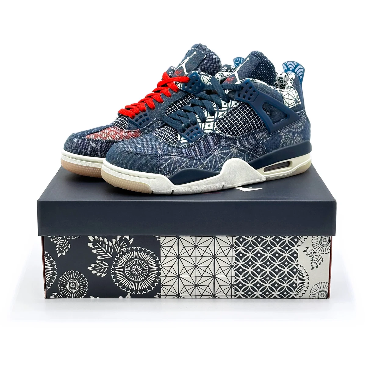 CW0898-400 Nike Air Jordan 4 SE Sashiko Deep Ocean Sail Cement Fire Red Grey