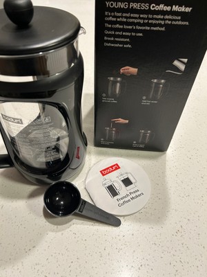 Bodum No.12061 8-Cups Press Coffee Maker - Black for Camping and Outdoors