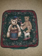 Teddybär Zug Kissen Gobelin Stoff