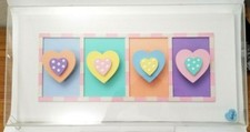 Hearts of Love Framed Crafted Colorful Hearts Home Accent Wall Hangings Decor
