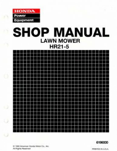Honda HR21-5 Lawn Mower Shop Manual 6196000