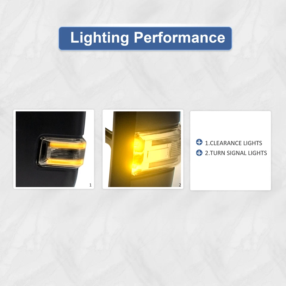 Espejos retrovisores de remolque para Ford F550 Super Duty 1999-2007 potencia calefacción LED señal cromados Foto 4 de 4