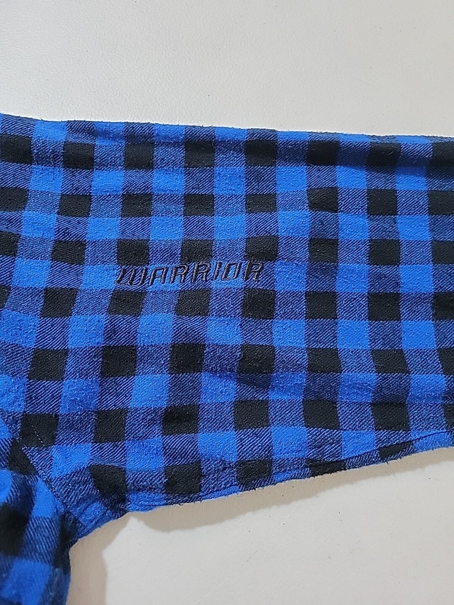 Rare WARRIOR New Balance Sz L Mens Check Plaid Blue Black