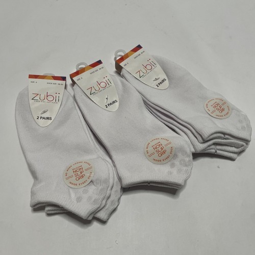 Zubii White Mini Anklet Non Slip Grip Socks 12-pack Size 6 Shoe Size Kids 8-11 - Picture 2 of 9