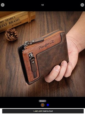 Retro Multi-Functional Zipper Bi-Fold Wallet