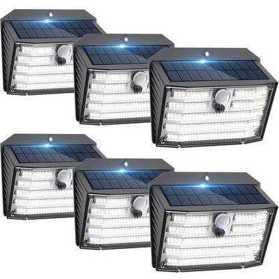 CLAONER Solarleuchten Außen, superhell 126LED 6er Pack, weiß 