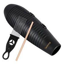 Guiro Instrument 3.9x13 Inch Super Guiro Fish Shaped Latin Percussion Black