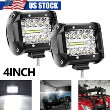 2PCS 4inch 300W LED Spot Beam Cube Fog Work Lights Pods Off Road SUV ATV New US