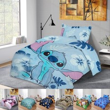 Kids Cartoon Duvet Cover Polyester Soft Bedding Set Single With Pillow Case
